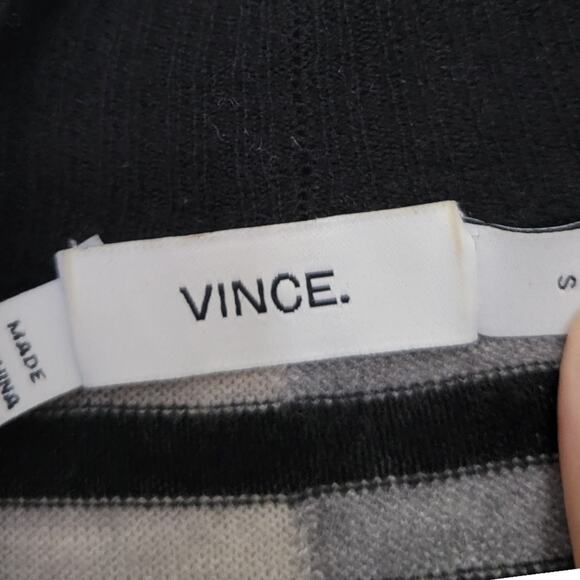 Vince Merino Wool Striped Intarsia Open Front Longline Cardigan (Size Small S) - Picture 3 of 16